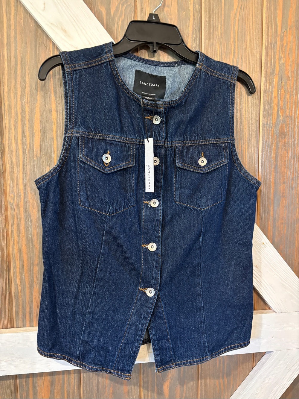 Sanctuary Blue Denim Vest Sz Small